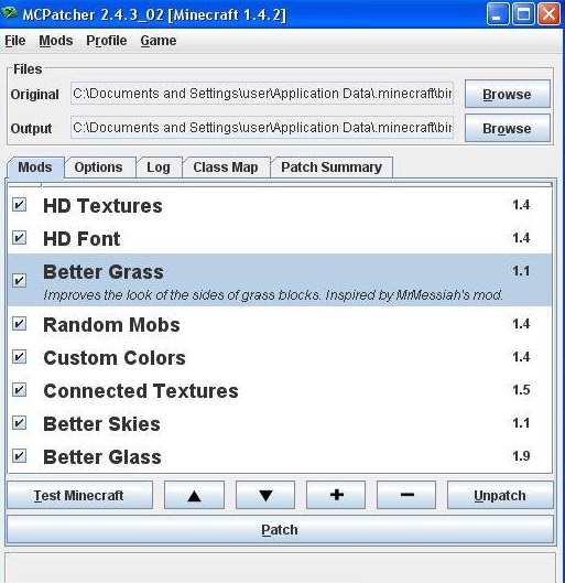 MCPatcher - HD Fix для Minecraft.